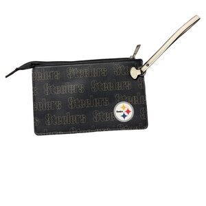 NFL Pittsburgh Steelers Victory Pebble Vegan Leather Wristlet | Fashion Handbag